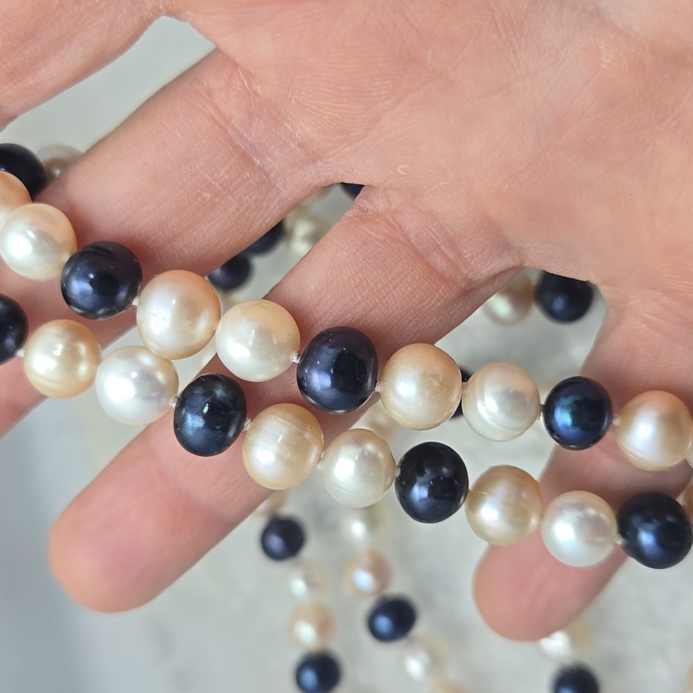 Long Infinity Pearl Necklace With Gift Pouch